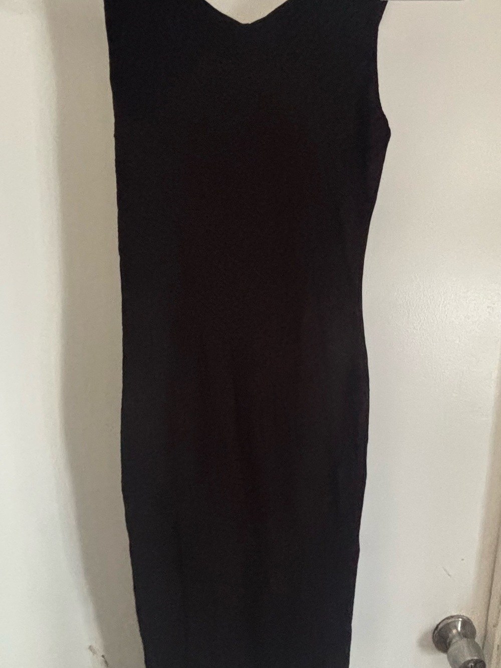 Black Bead Black Sleeveless V-Neck Maxi Dress